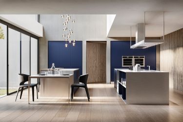 kitchen with a balcony view with an open space